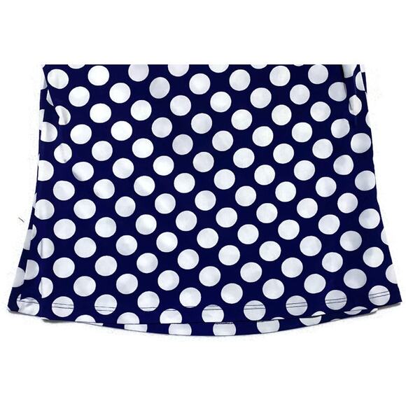 Jennie and Maris Top Women's Size Large Pullover Sleeveless Blue w/White Dots - Picture 5 of 6